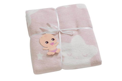 Dolce Bonita Home Cotton Baby Blanket Star, Light Powder