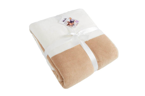 Dolce Bonita Home Single Cotton Blanket Another Coffee-White