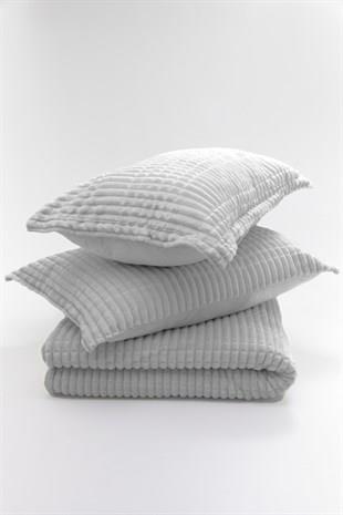 Merinos Modern Line 3 Piece Double Blanket Set Gray