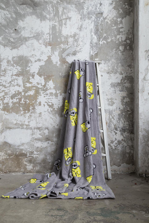 Dolce Bonita Home Wellsoft Double Blanket Koala Bear Yellow