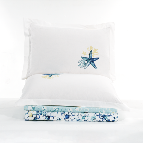 Hobby Frame Navy Blue - Poplin Double Duvet Cover Set