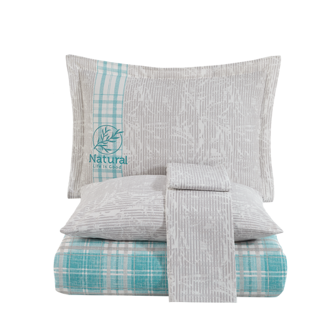 Hobby denim turquoise - poplin double bed linen set