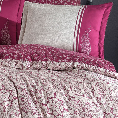 Hobby Leona Claret Red - Double Satin Duvet Cover Set