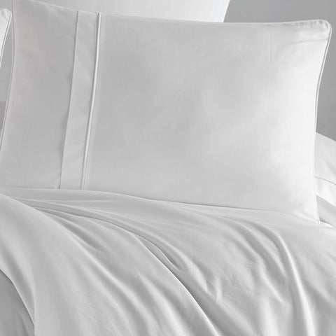 Hobby Plain - White Double 300TC Satin Duvet Cover Set