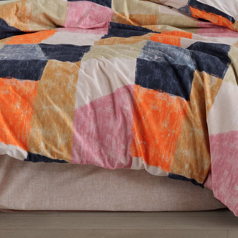 Hobby Bermuda Orange - Poplin Double Duvet Cover Set