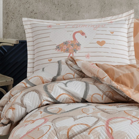 Hobby Diana Single  Quilted Bedlinen, Brown