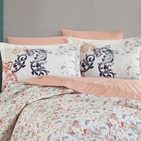 Hobby Fiesta Salmon - Double Poplin Quilted Duvet Cover Set