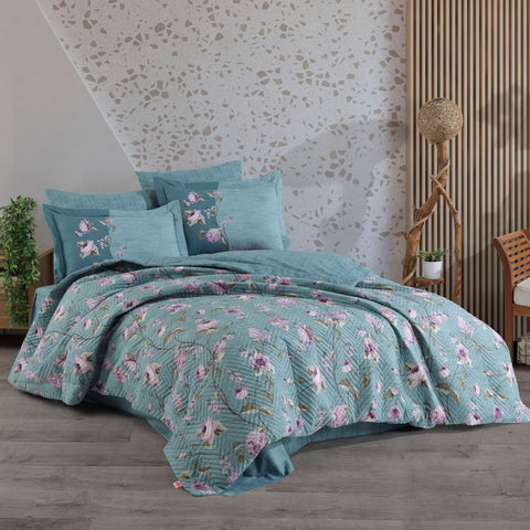 Hobby Benita Yeşil - Çift Kişilik Poplin Kapitone Nevresim Takımı