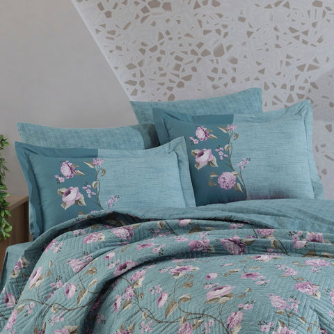 Hobby Benita Yeşil - Çift Kişilik Poplin Kapitone Nevresim Takımı