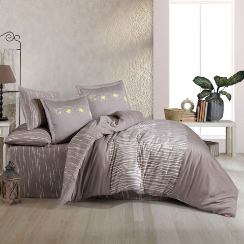 Hobby Adalia Platin - Double Satin Duvet Cover Set