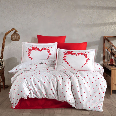 Hobby Amore White - Double Satin Duvet Cover Set
