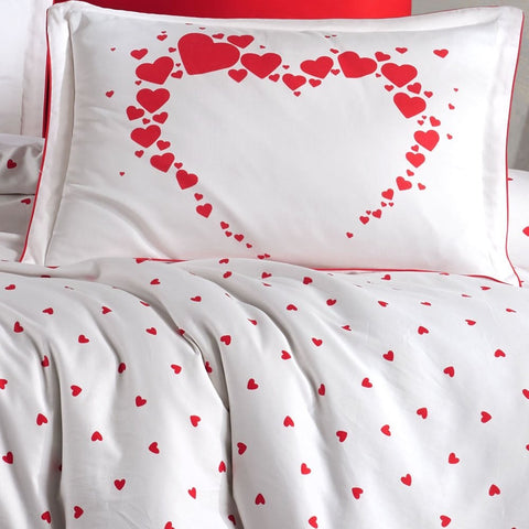 Hobby Amore White - Double Satin Duvet Cover Set