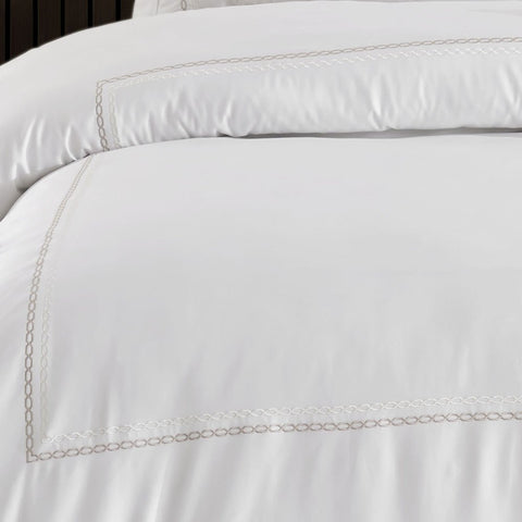 Hobby Queen 800 TC Satin Double Duvet Cover Set - Cream