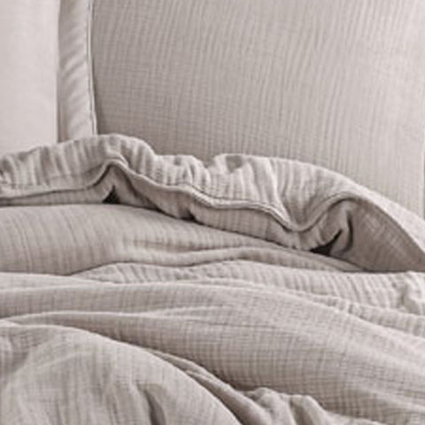 Hobby Muslin Double Duvet Cover Set - Capuccino