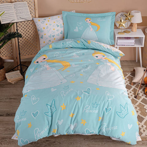 Hobby Princess Green - Poplin Studio Single Duvet Cover Set