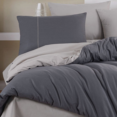 Hobby Diamond Antrasit Bej - Poplin Tek Kişilik Nevresim Takımı - 2 Yastıklı