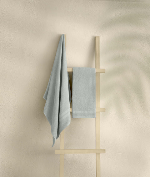 Koza Home Likya 100% Cotton Bordered Gray 2-Piece Dowry Towel Set 1006A 70 x 140 - 50 x 90