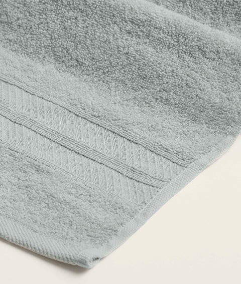 Koza Home Likya 100% Cotton Bordered Gray 2-Piece Dowry Towel Set 1006A 70 x 140 - 50 x 90