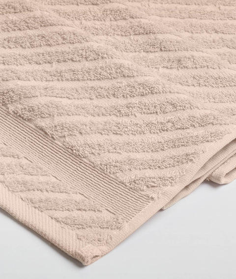 Koza Home Likya 100% Cotton Jacquard Border Cross Striped 4-Piece Face Dowry Towel Set 1012A Standard