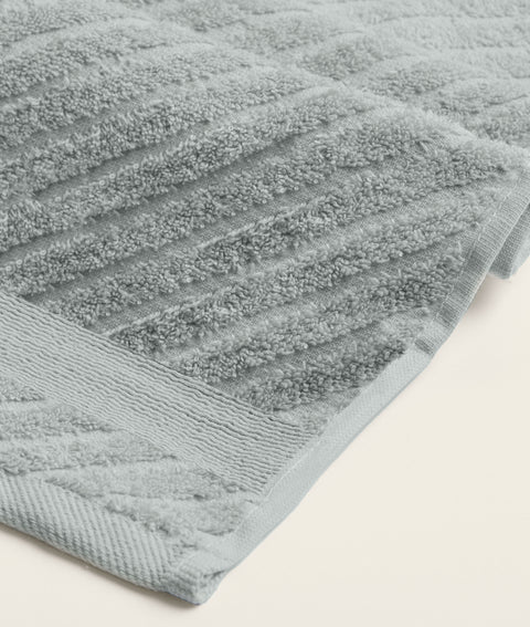 Koza Home Likya 100% Cotton Jacquard Border Cross Striped 4-Piece Face Dowry Towel Set 1013A Standard