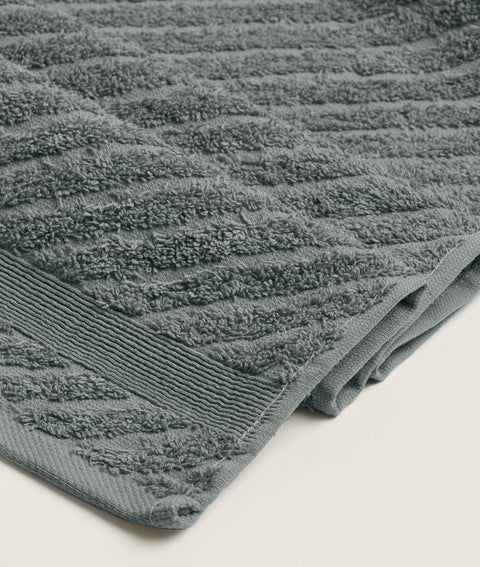 Koza Home Likya 100% Cotton Jacquard Border Cross Striped 4-Piece Face Dowry Towel Set 1013A Standard