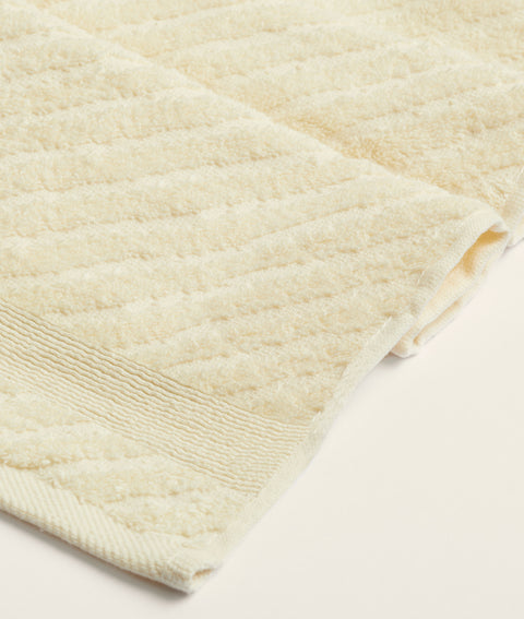 Koza Home Likya 100% Cotton Jacquard Border Cross Striped 4-Piece Face Dowry Towel Set 1013A Standard