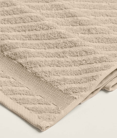 Koza Home Likya 100% Cotton Jacquard Border Cross Striped 4-Piece Face Dowry Towel Set 1014A Standard