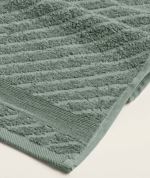 Koza Home Likya 100% Cotton Jacquard Border Cross Striped 4-Piece Face Dowry Towel Set 1014A Standard