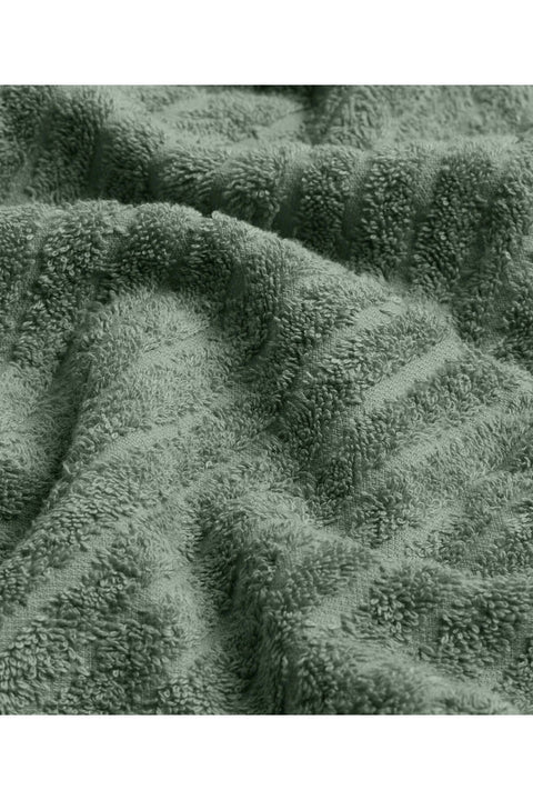 Koza Home Likya 100% Cotton Jacquard Border Green 2-Piece Dowry Towel Set Cross Striped 1015A 90 x 150 - 50 x 90