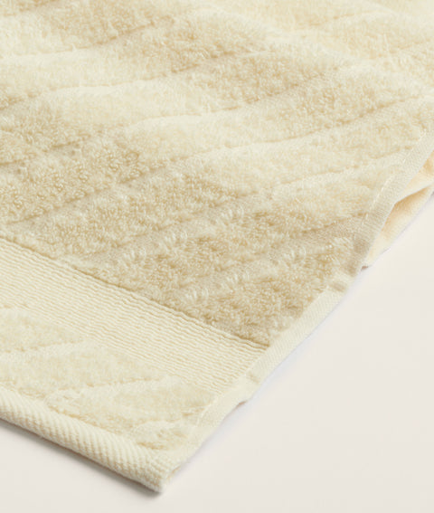 Koza Home Likya 100% Cotton Jacquard Border Herringbone 4-Piece Face Dowry Towel Set 1023A Standard