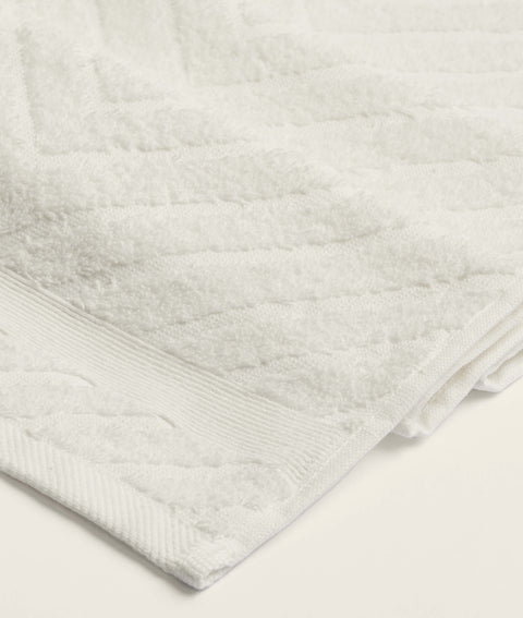 Koza Home Likya 100% Cotton Jacquard Border Herringbone 4-Piece Face Dowry Towel Set 1024A Standard