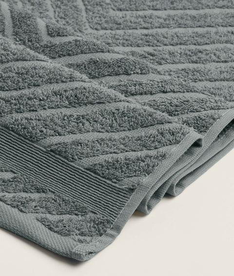 Koza Home Likya 100% Cotton Jacquard Border Herringbone 4-Piece Face Dowry Towel Set 1024A Standard