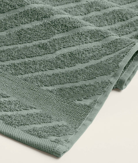 Koza Home Likya 100% Cotton Jacquard Border Herringbone 4-Piece Face Dowry Towel Set 1025A Standard