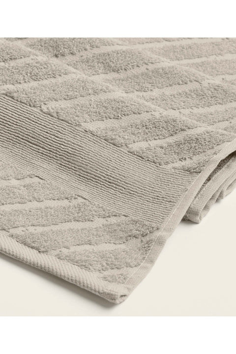 Koza Home Likya 100% Cotton Jacquard Border Mink 2-Piece Dowry Towel Set Herringbone 1027A 70 x 140 - 50 x 90