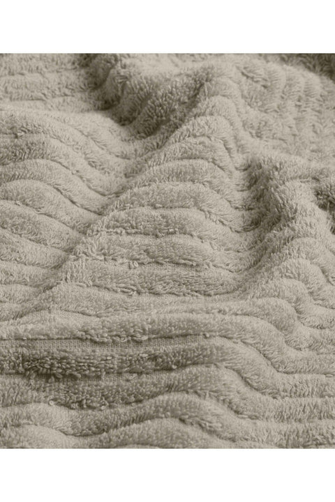 Koza Home Likya 100% Cotton Jacquard Plain Striped Mink 2-Piece Dowry Towel Set 1036A 90 x 150 - 50 x 90