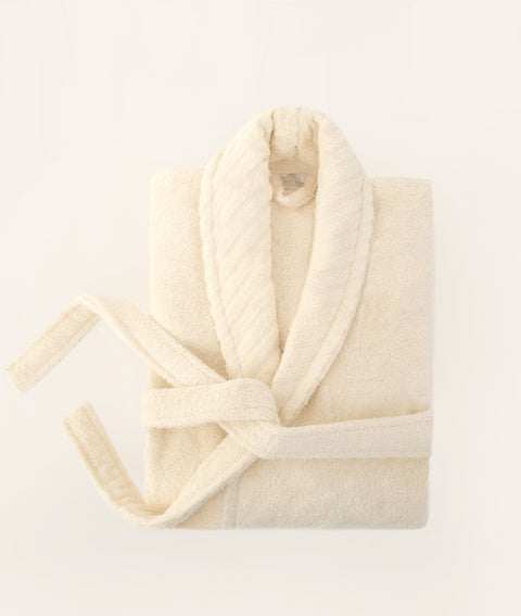 Koza Home Likya 100% Cotton Single Cream Dowry Bathrobe 1043A SM