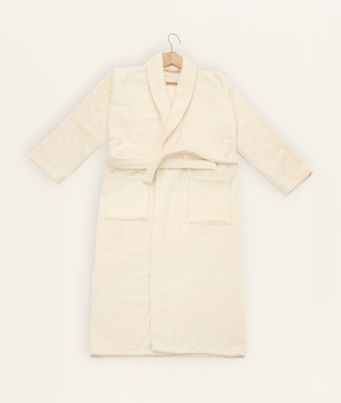 Koza Home Likya 100% Cotton Single Cream Dowry Bathrobe 1043A SM