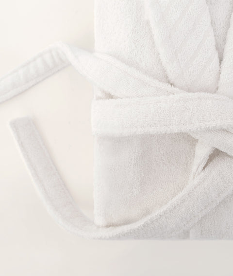 Koza Home Likya 100% Cotton Single White Dowry Bathrobe 1044A SM