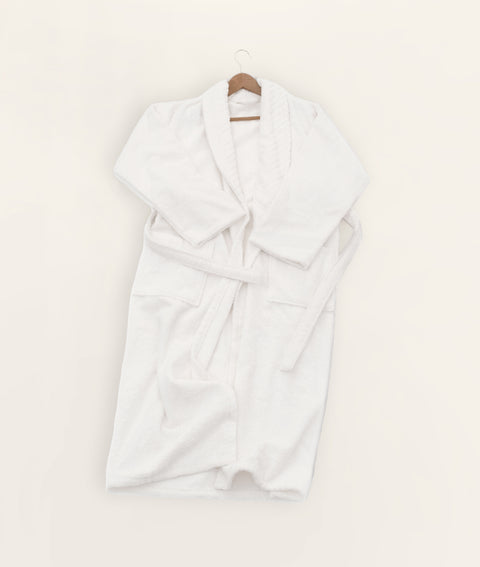 Koza Home Likya 100% Cotton Single White Dowry Bathrobe 1044A SM