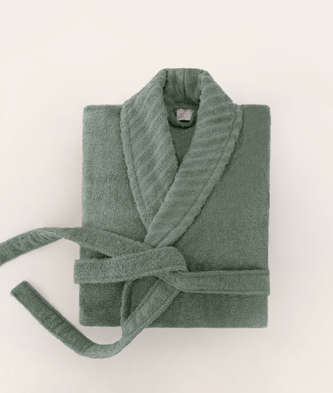 Koza Home Likya 100% Cotton Single Green Dowry Bathrobe 1040A L-XL