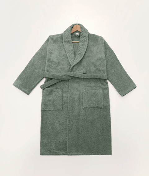 Koza Home Likya 100% Cotton Single Green Dowry Bathrobe 1040A L-XL