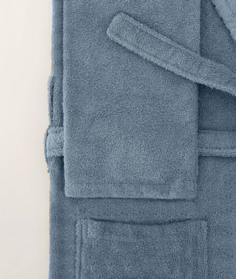 Koza Home Likya 100% Cotton Single Blue Dowry Bathrobe 1041A L-XL