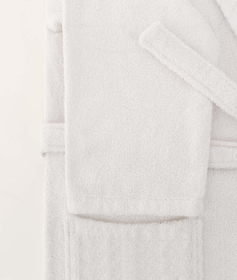 Koza Home Likya 100% Cotton White Dowry Bathrobe Set of 2 1 Bathrobe 1 Towel 1054A SM