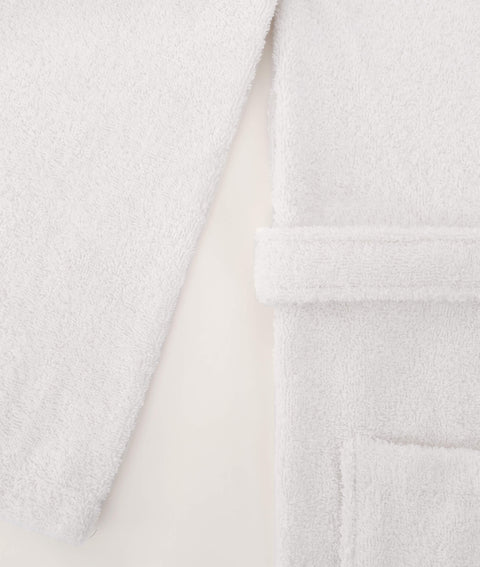 Koza Home Likya 100% Cotton White Dowry Bathrobe Set of 2 1 Bathrobe 1 Towel 1054A SM