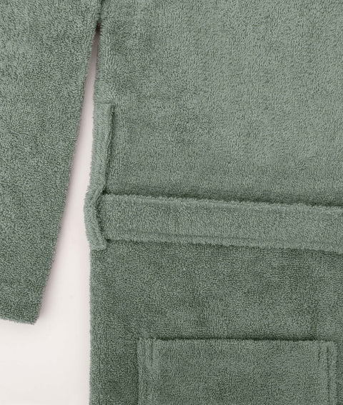 Koza Home Likya 100% Cotton Green Dowry Bathrobe Set of 2 1 Bathrobe 1 Towel 1050A L-XL