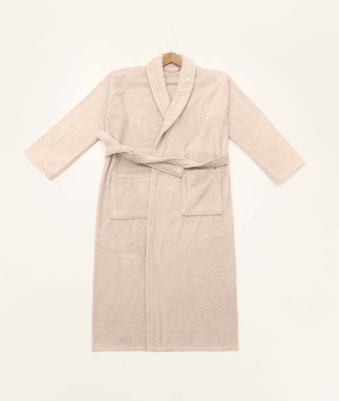 Koza Home Likya 100% Cotton Salmon Dowry Bathrobe Set of 2 1 Bathrobe 1 Towel 1052A L-XL