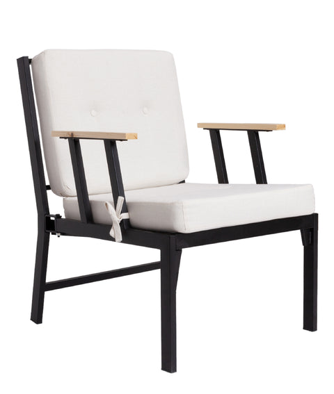 Koza Home Mist Beige Single Garden Chair Black Skeleton 6001 Single