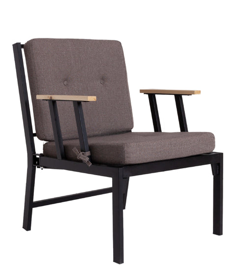 Koza Home Mist Brown Single Garden Chair Black Skeleton 6002 Single