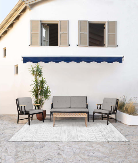 Koza Home Mist Gray Single Garden Chair Black Skeleton 6003 Single