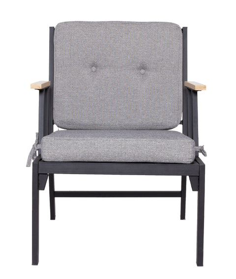 Koza Home Mist Gray Single Garden Chair Black Skeleton 6003 Single